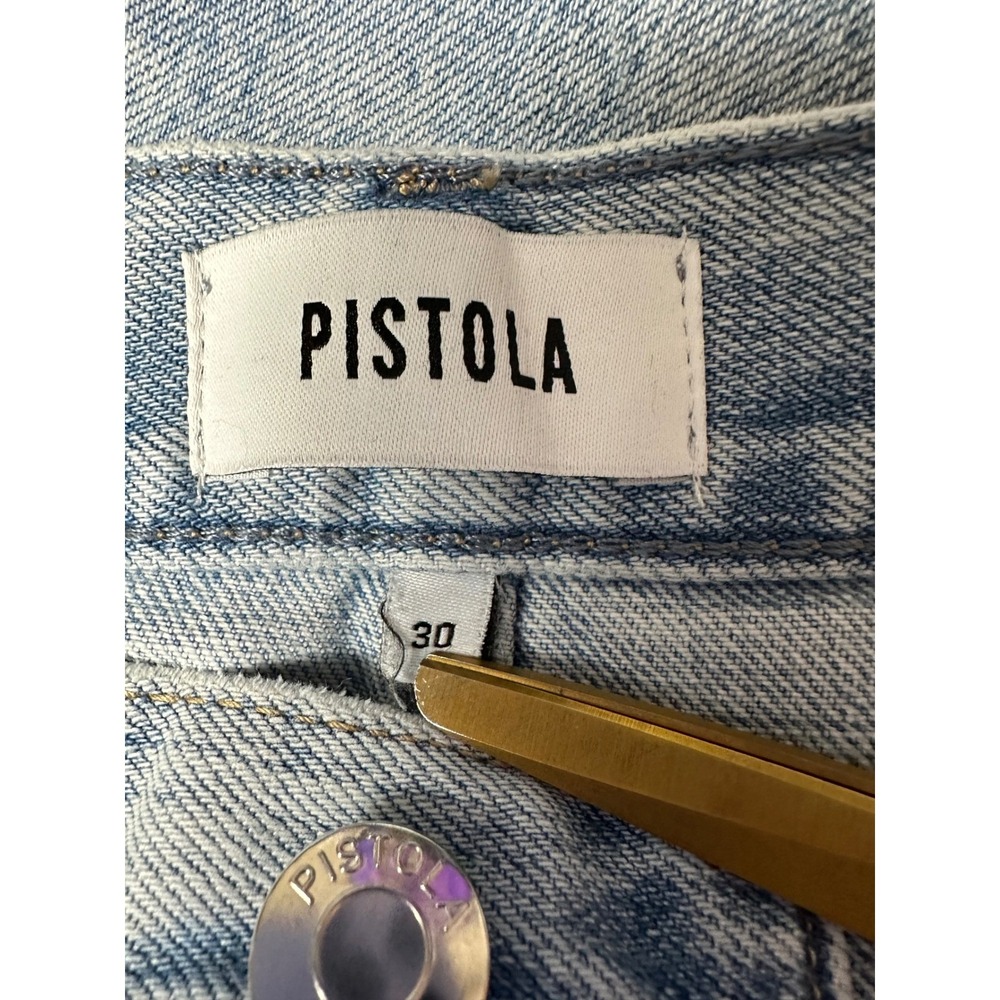 Pistola Kacey‎ Mid-Rise Cuffed Boyfriend Jeans Women 30 Light Blue Crop Relaxed - Picture 4 of 11
